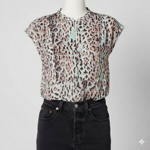 J. Crew Leopard Print Blouse in Pastel Hues